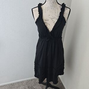 Elegant Black Ruffled Dress